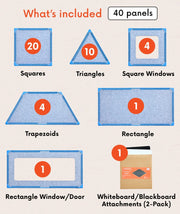 color:Blue | What's included — 40 giant magnetic tiles in the Family Bundle