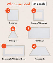 color:Sand Dune | What's included in The Big Set Sand Dune — 24 life-size giant magnetic tile panels and shapes